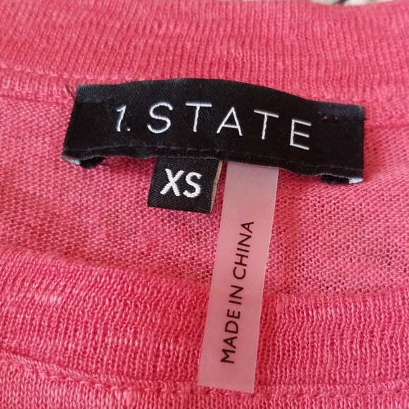 1. State Linen Top Ruffled Short Sleeves XS  C008 - Picture 5 of 7